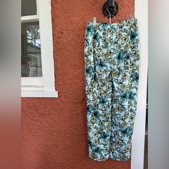 Beach Riot Blue Lagoon Pull On Elastic Waist Lounge Pants-Floral-Rayon-Small - Picture 3 of 3